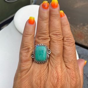 Turquoise and sterling silver ring